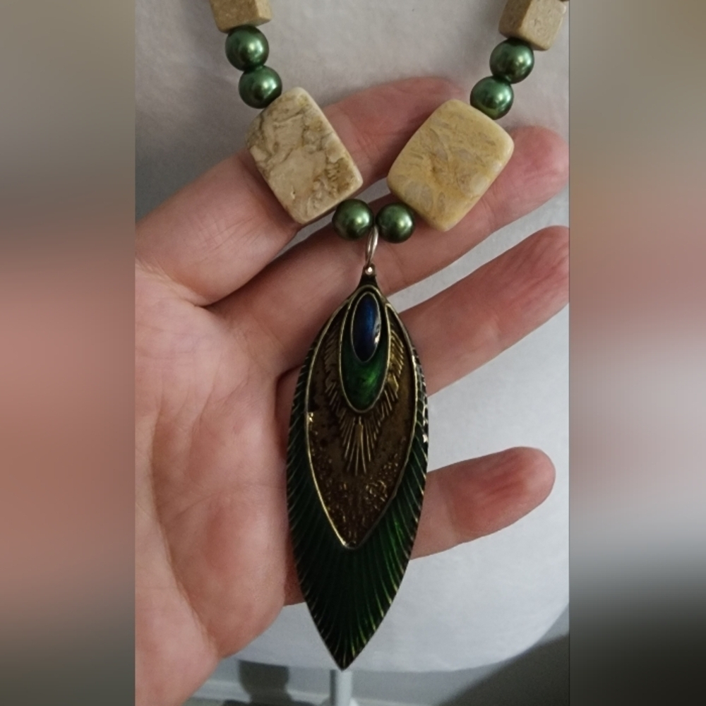 Yellow Jasper Beaded Necklace & Earring Set